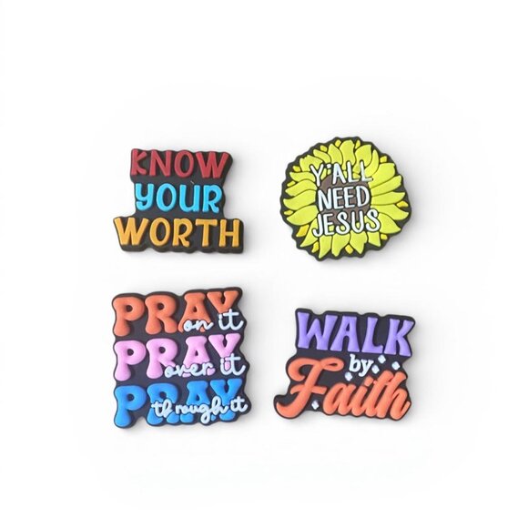 NEW - 4PCS I Can Do All Things Through Christ BUNDLE 1 - SHOE CHARMS - Picture 3 of 3